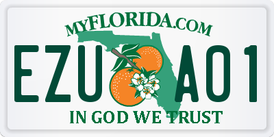 FL license plate EZUA01