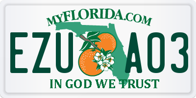 FL license plate EZUA03