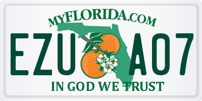 FL license plate EZUA07