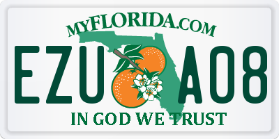 FL license plate EZUA08