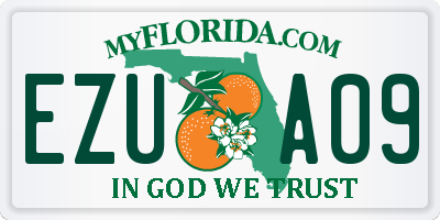 FL license plate EZUA09