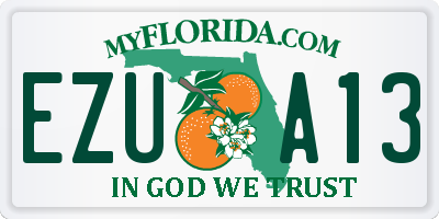 FL license plate EZUA13