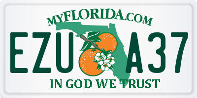 FL license plate EZUA37