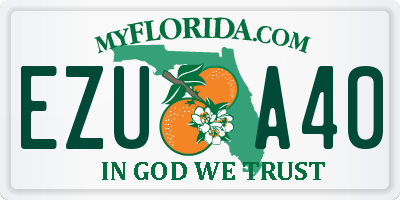 FL license plate EZUA40