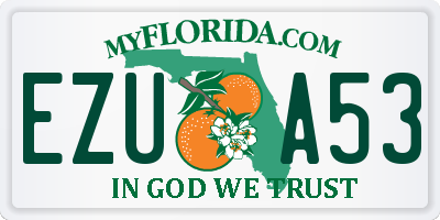 FL license plate EZUA53