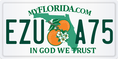 FL license plate EZUA75