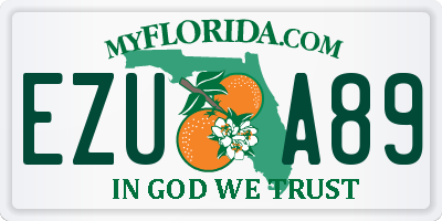 FL license plate EZUA89