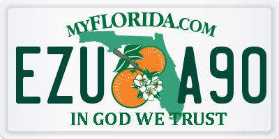 FL license plate EZUA90