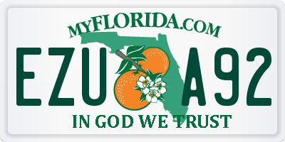 FL license plate EZUA92