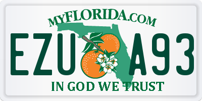 FL license plate EZUA93