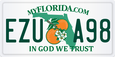 FL license plate EZUA98