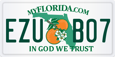 FL license plate EZUB07