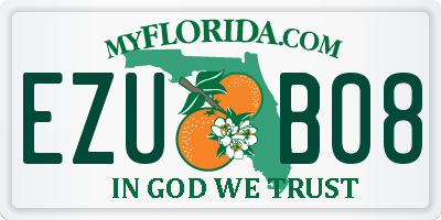 FL license plate EZUB08