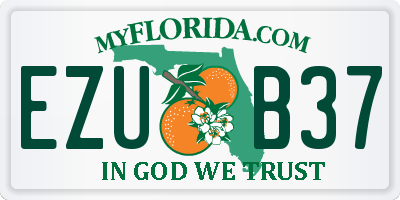 FL license plate EZUB37