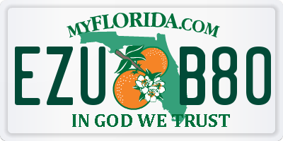 FL license plate EZUB80