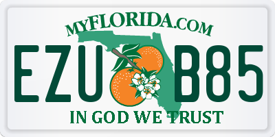 FL license plate EZUB85