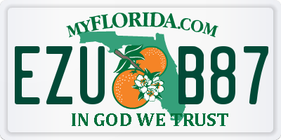 FL license plate EZUB87