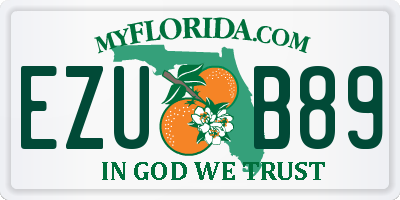 FL license plate EZUB89