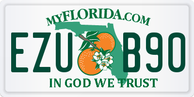 FL license plate EZUB90