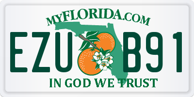 FL license plate EZUB91