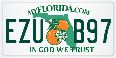 FL license plate EZUB97