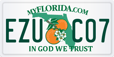 FL license plate EZUC07