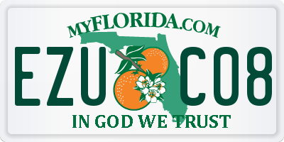 FL license plate EZUC08