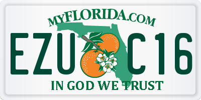 FL license plate EZUC16