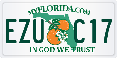 FL license plate EZUC17