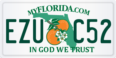 FL license plate EZUC52