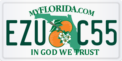 FL license plate EZUC55