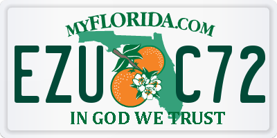 FL license plate EZUC72