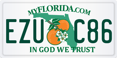 FL license plate EZUC86