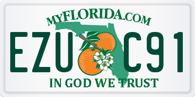 FL license plate EZUC91