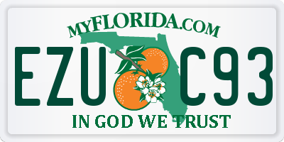 FL license plate EZUC93