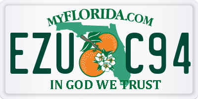 FL license plate EZUC94