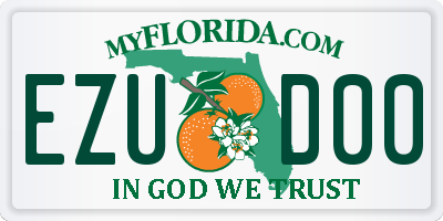 FL license plate EZUD00