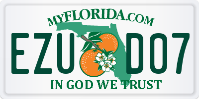 FL license plate EZUD07