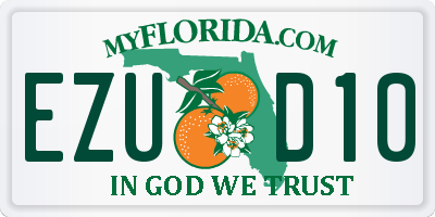 FL license plate EZUD10