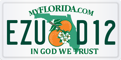 FL license plate EZUD12