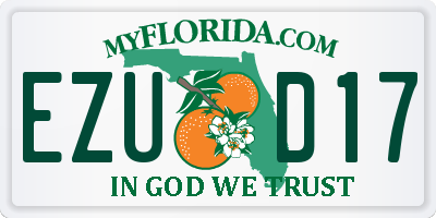 FL license plate EZUD17