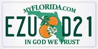 FL license plate EZUD21