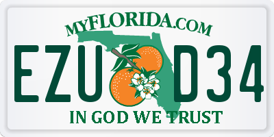 FL license plate EZUD34