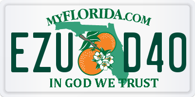 FL license plate EZUD40