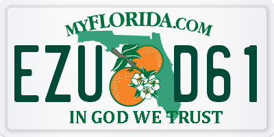 FL license plate EZUD61