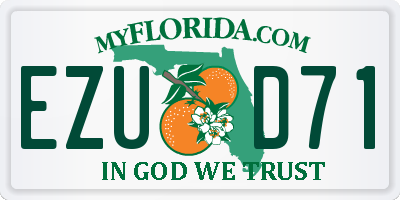 FL license plate EZUD71