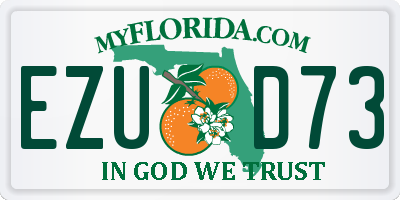 FL license plate EZUD73