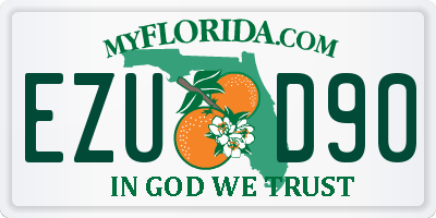 FL license plate EZUD90