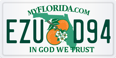 FL license plate EZUD94