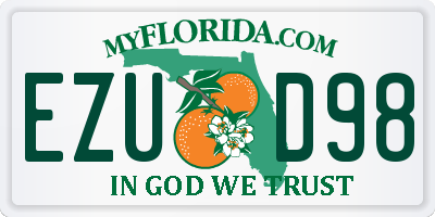 FL license plate EZUD98